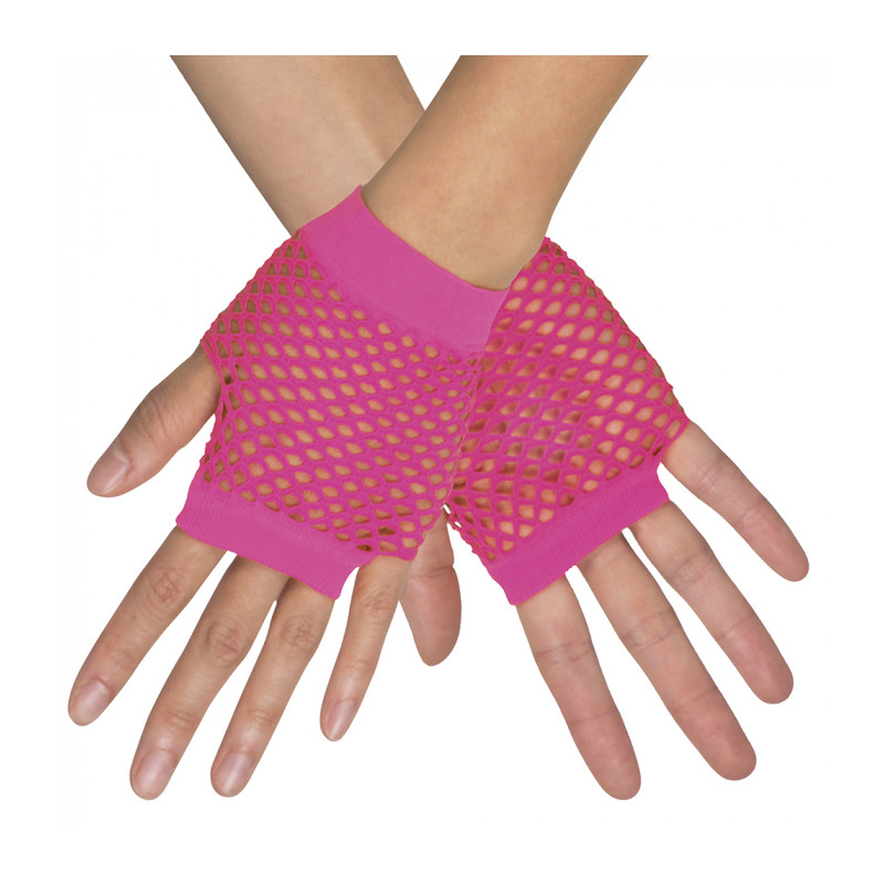 Rukavičky krátké neonová růžová