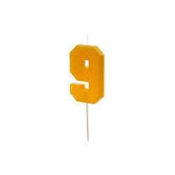 Narozeninová svíčka Lego číslo 9 žlutá