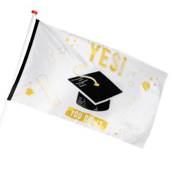 Polyesterová vlajka promoce 'YES! YOU DID IT'