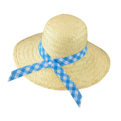 Slamák s modrou stuhou dámský