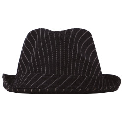 Černý pruhovaný gangsterský klobouk