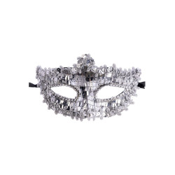 Stříbrná škraboška s flitry