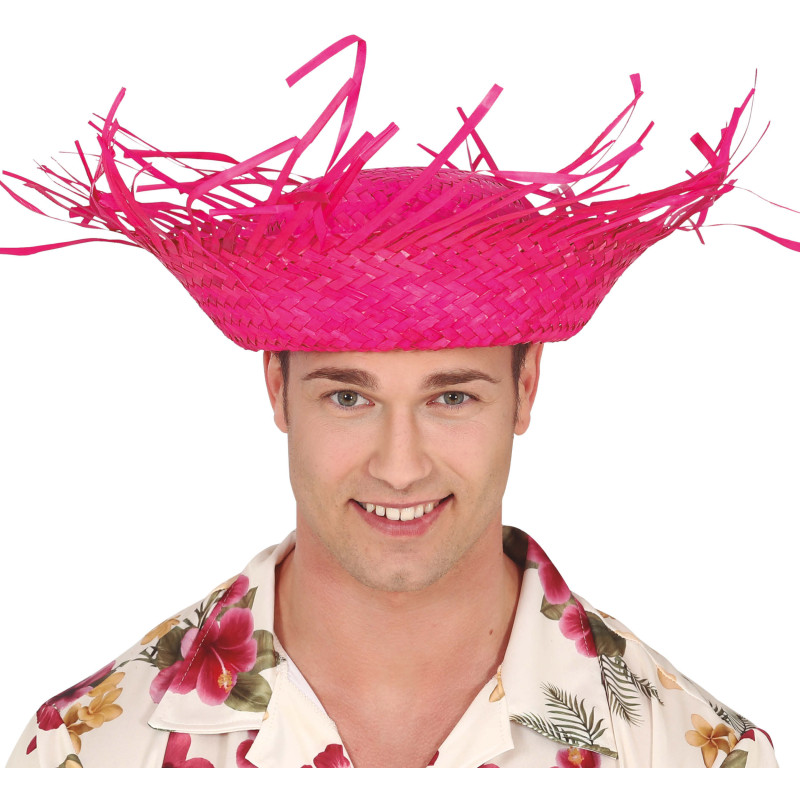 Slaměný klobouk unisex růžový Slaměný klobouk unisex růžový