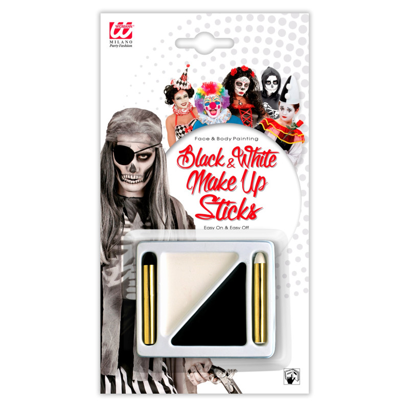Obličejové barvy černobílé Halloween