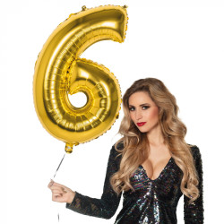 Foliová číslice 6 zlatá -86 cm