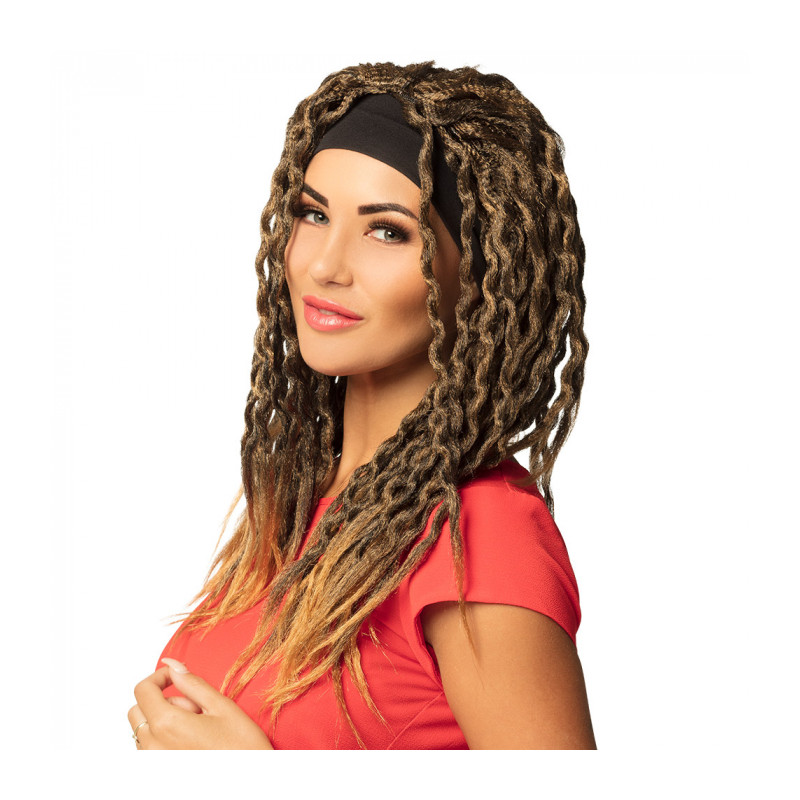 Paruka dámská s dredy a čelenkou