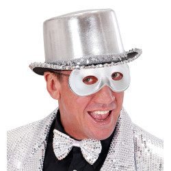 Stříbrná škraboška látková