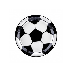 Papírové talířky fotbalový míč -18 cm - 6ks