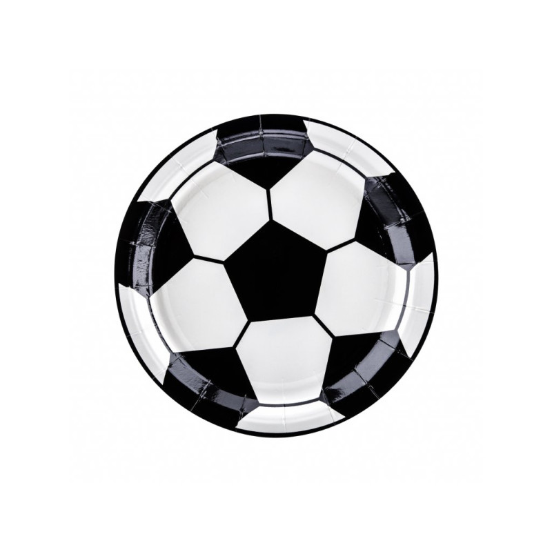 Papírové talířky fotbalový míč -18 cm - 6ks