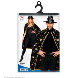 Čarodějnický černý klobouk a plášť