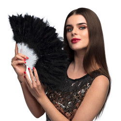 Vějíř černý z peří
