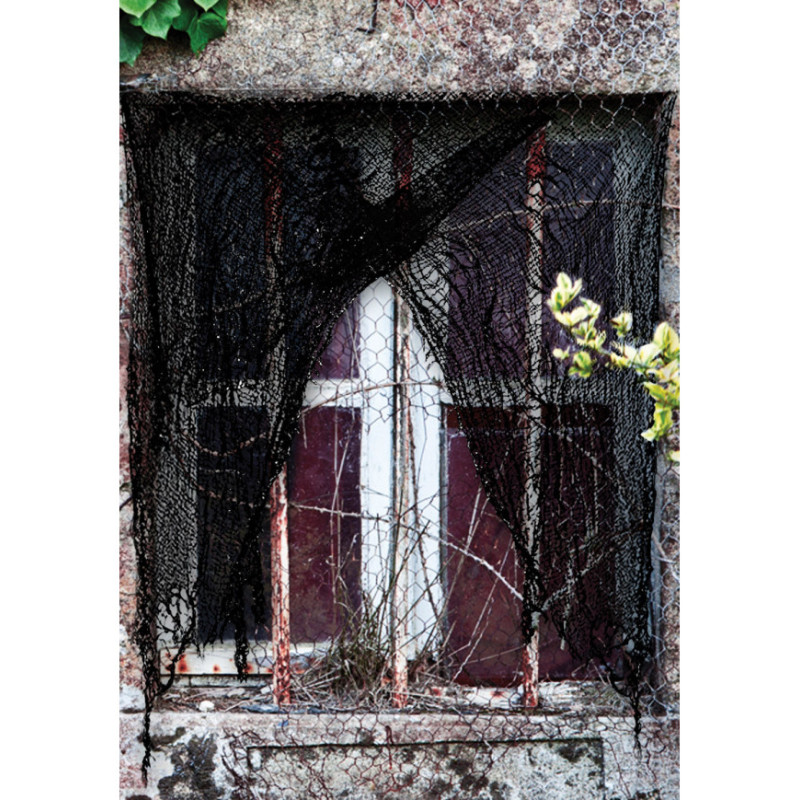 Černá halloweenská záclona