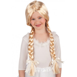 Dětská blond paruka s copánky