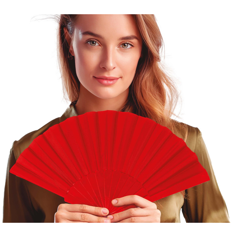 Červený látkový vějíř