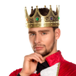 Zlatá královská koruna s kamínky