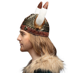 Vikingská přilba pro dospělé s kožešinou