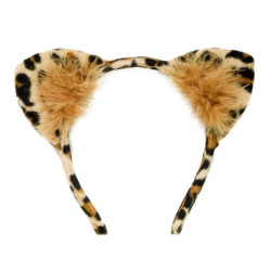 Uši leopard s chloupky na čelence