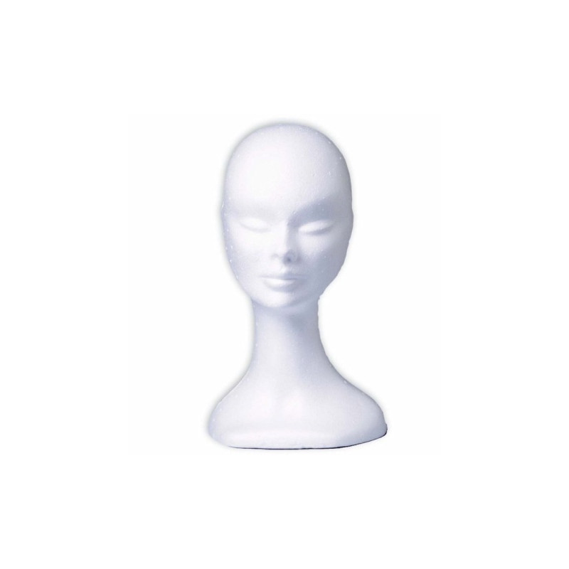 Polystyrenová hlava na paruky 34 cm