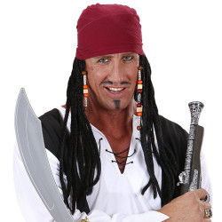 Pirátský šátek s dredy a korálky