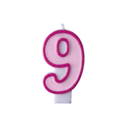 Narozeninová svíčka číslo 9 růžová