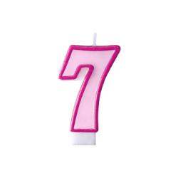 Narozeninová svíčka číslo 7 růžová
