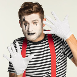 Rukavičky bílé krátké s knoflíčkem