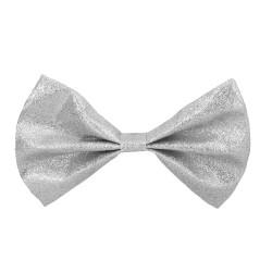 Motýlek stříbrný glitrový