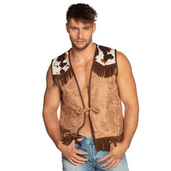 Hnědá westernová vesta velikost L/XL