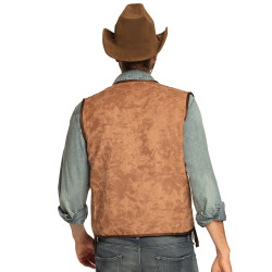 Hnědá westernová vesta velikost L/XL