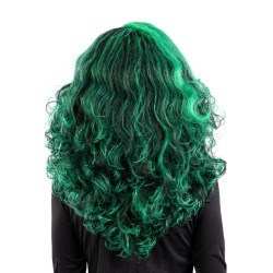 Zelenočerná bohatá čarodějnická paruka