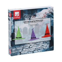 Girlanda  3 svítících čarodějnických klobouků