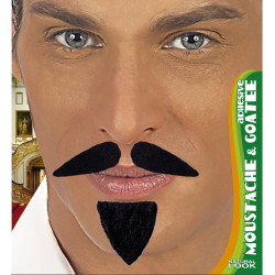 Sada vousů retro černé