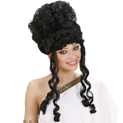 Paruka bohyně s loknami černá