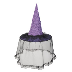 Čarodějnický klobouk se závojem lux