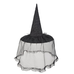Čarodějnický klobouk se závojem lux