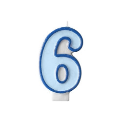 Narozeninová svíčka číslo 6 modrá