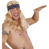 Paruka hippie blond s čelenkou pánská
