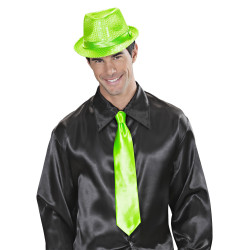 Kravata neonová saténová