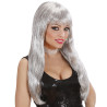 Paruka stříbrná s ofinou dámská
