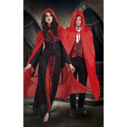 Plášť s kapucí červený