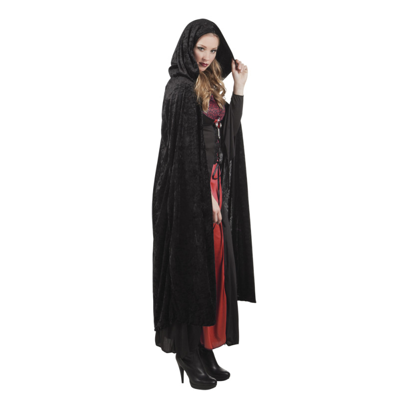 Plášť s kapucí černý luxusní