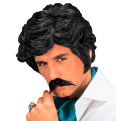 Paruka s knírem černá