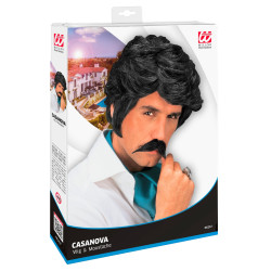 Paruka s knírem černá