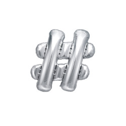 Foliové písmeno ＃ stříbrné 35 cm