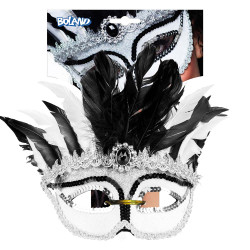 Benátská škraboška s peřím