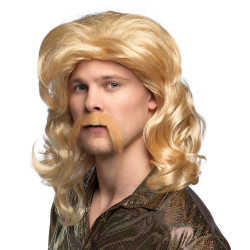 Paruka pánská blond s knírem