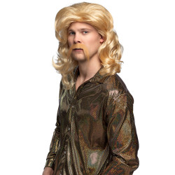 Paruka pánská blond s knírem