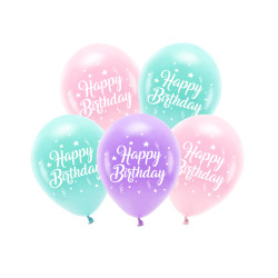 Sada 5 balónků Happy Bithday růžová