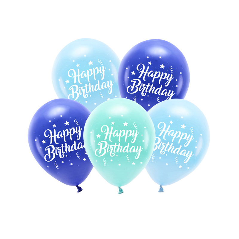 Sada 5 balónků Happy Bithday modrá