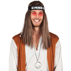 Souprava hippie čelenka brýle náhrdelník